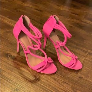Faux-Suede Strappy Heel Sandals
